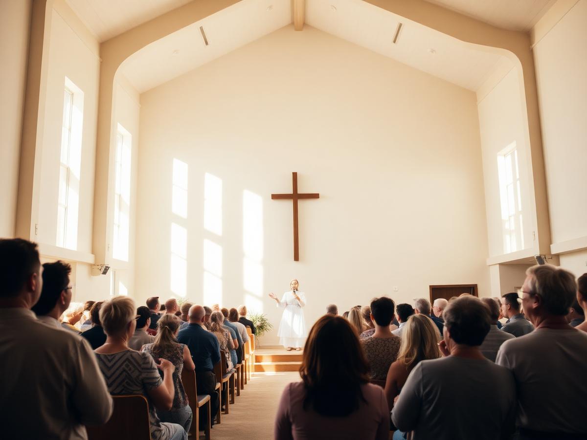 Sunlit worship gathering